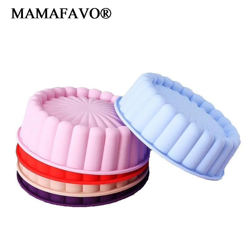 Silicone Charlotte Cake Pan Reusable Mold Fluted Cake Pan Nonstick Round Molds for Shortcake Cheesecake Brownie Tart Pie M397