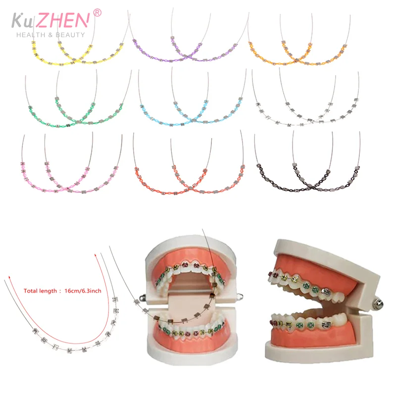 

красочные крючки, временные украшения для зубов с металлическими проводами, металлический кронштейн, ортодонтическая лигатура, галстуки, стоматологические украшения