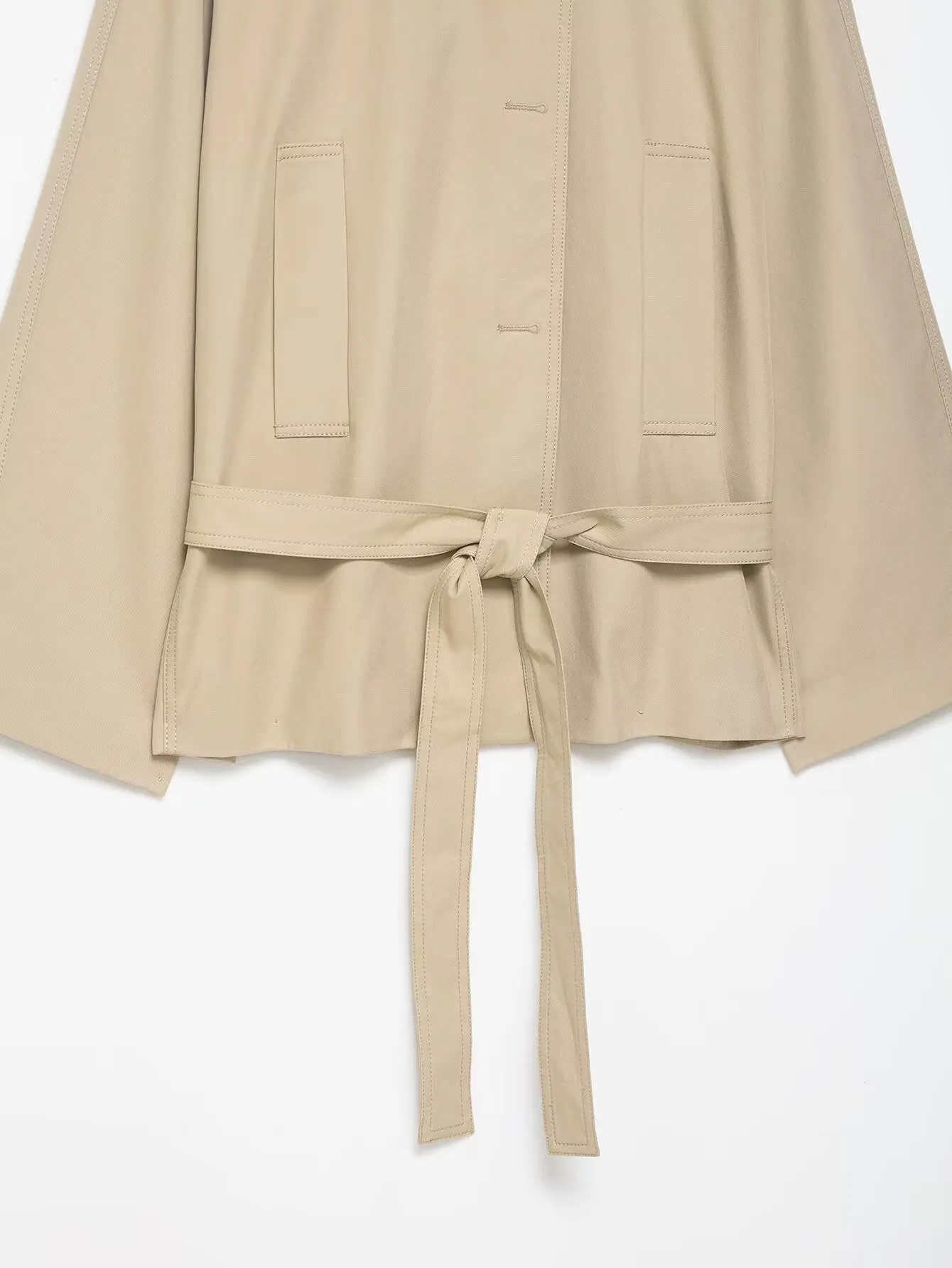 HH Women's Autumn Coats Elegant Long Sleeves Khaki Solid Color With Belt Fashion Streetwear Female Street Outwear Spring Jacket