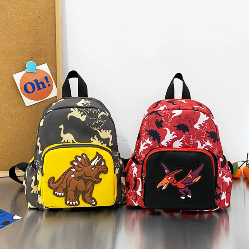 New Kindergarten School Bag Cartoon Dinosaur Print Backpack Cute Childlike Boy Girl Backpacks Trendy Korean Casual Schoolbag