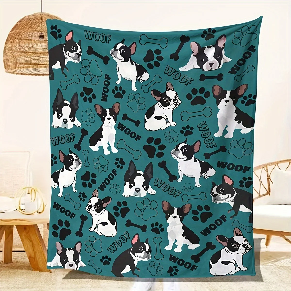 Artistic Floral Cross Throw Blanket  Teal Fluid Swirl Background Faith Inspired Sculpture Style Art Home Sofa Bedroom Decor