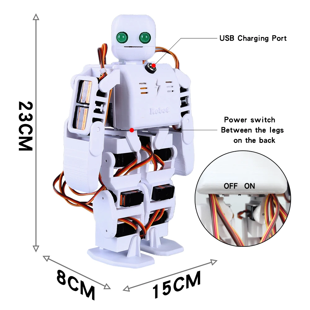 Picture 3: Open source humanoid robot for Arduino 18 DOF PLEN2 Robot dance action robot school DIY project technology project