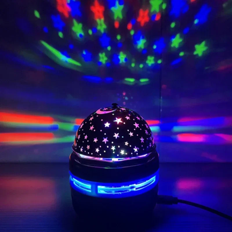 Family Party Rotating Stage Lights Galaxy Projector Starry Sky LED Black Night Light Planetarium Children Bedroom Starlight