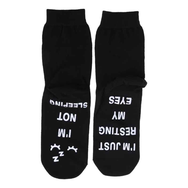 Novelty Funny Saying Ankle Socks I Not Sleeping Resting Eyes Hosiery Gifts