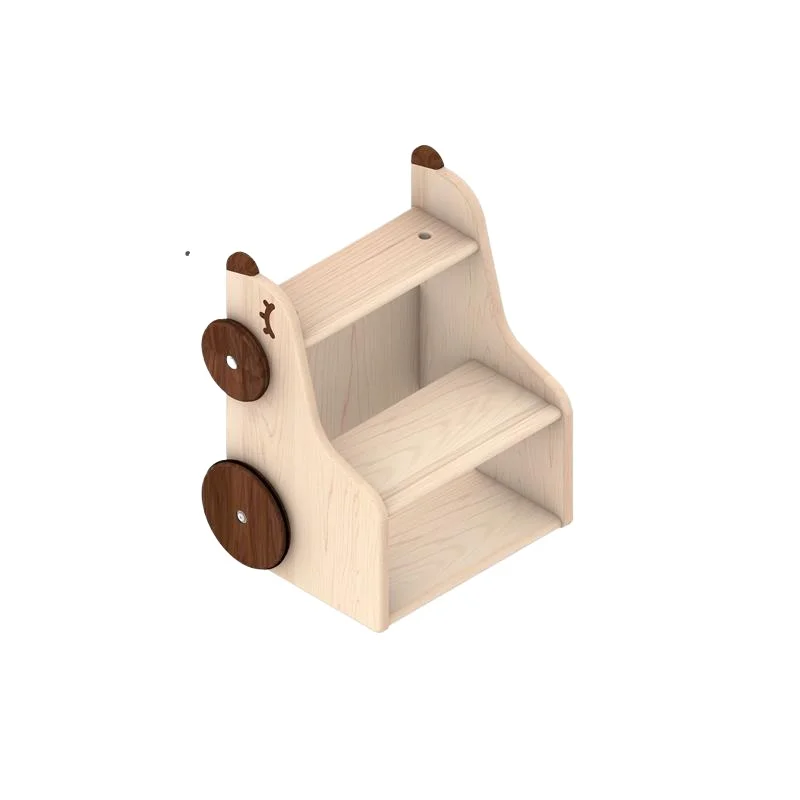 

Hug the bear ladder cabinet, ladder stool wooden cart trolley, maple all solid wood storage bedside table