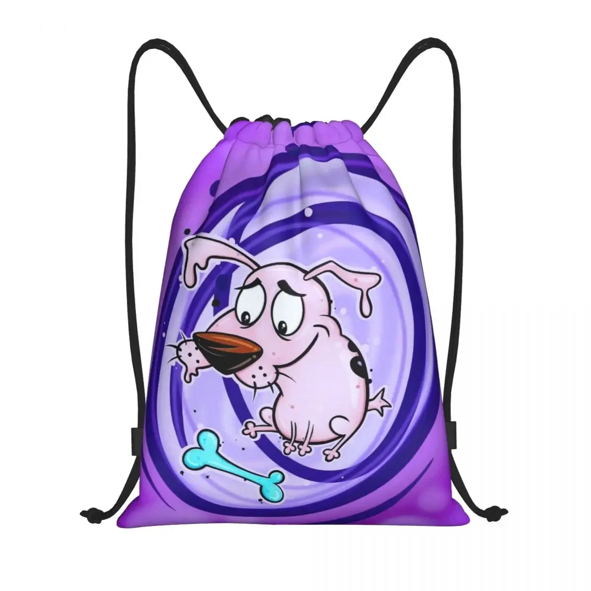 Custom Cowardly Dog C-Courage Cartoon Funny Drawstring Backpack Bags Men Women Lightweight Gym Sports Sackpack Sacks for Yoga