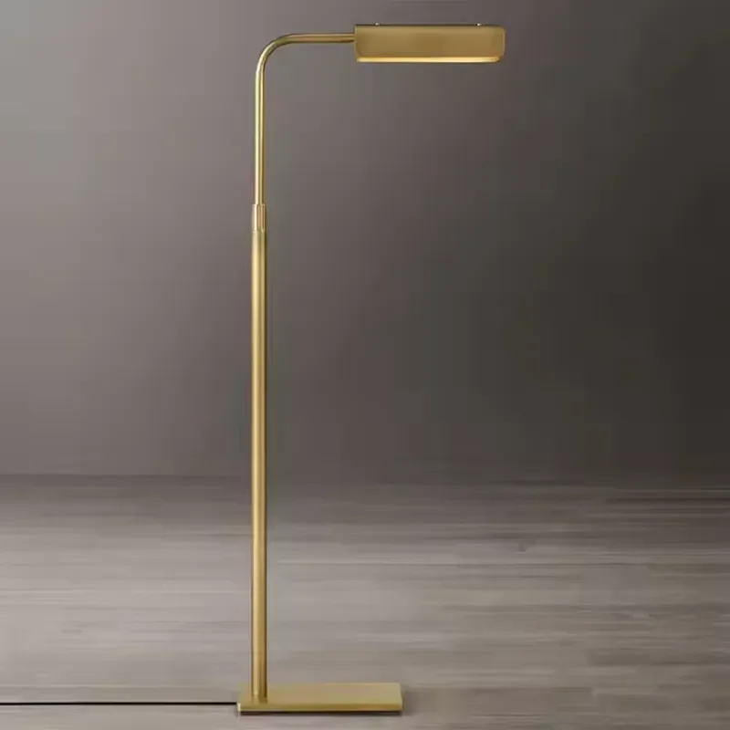 American Retro Style Multi-functional Metal LED Floor Lamp with Luxury Corner Shelf Vertical Standing Light for Living Room