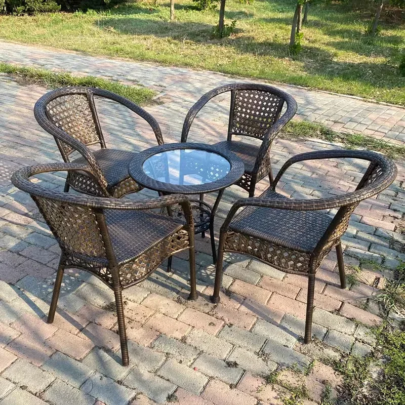 Balcony used exotic outdoor furniture 5pcs chair table