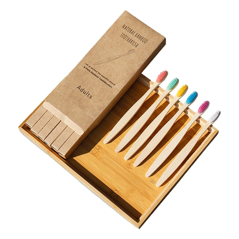 Colorful Toothbrush Natural Bamboo Tooth Brush Set Soft Bristle Charcoal Teeth Eco Bamboo Toothbrushes Oral Care