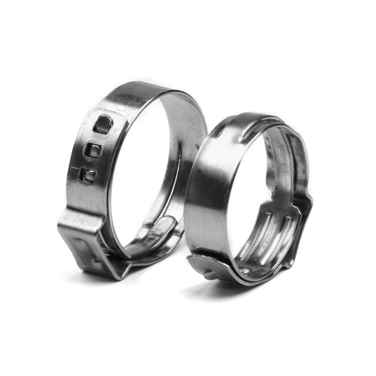 AFOURT-130Pcs Single Ear Stepless Hose Clamps Set 7-21Mm 304 Stainless Steel Hose Clamps With Hose Clip Clamp Pliers