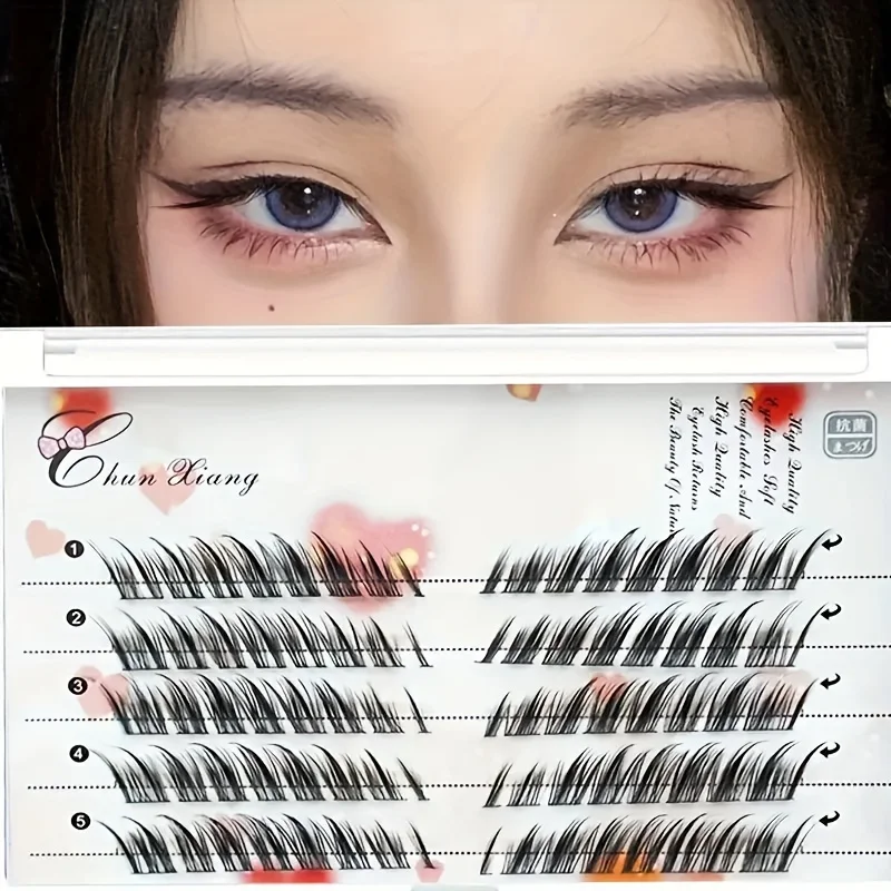 3D Fluffy Individual Cluster Eyelash Extension Segmented Natural Faux Mink Fox Eye Effect Makeup Lashes Individual False Eyelash