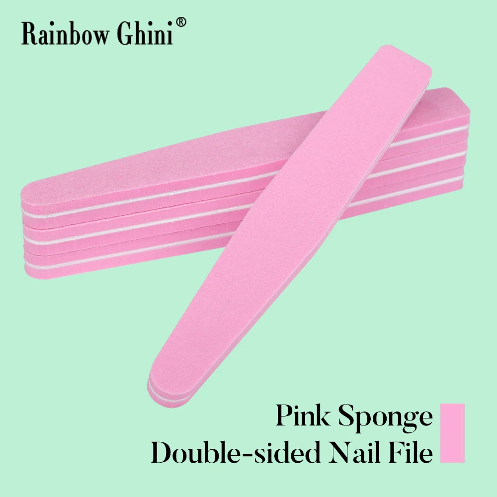 

RG Розовая губка для ногтей Пилочка для ногтей с песком Двусторонняя шлифовальная пилочка для формирования ногтей Домашняя пилочка для ногтей Профессиональный набор инструментов для дизайна ногтей