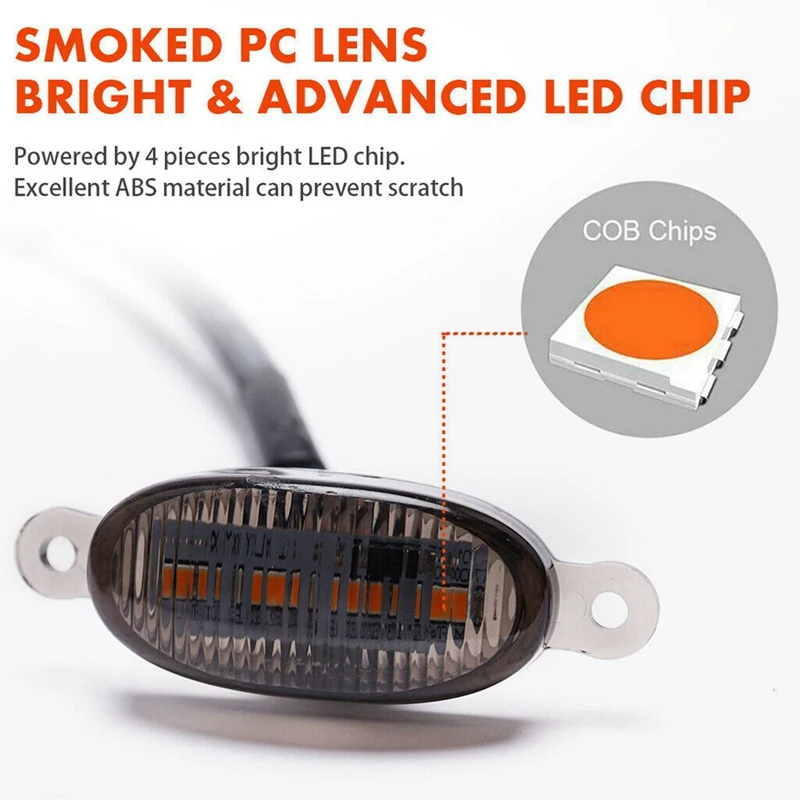 8X Raptor Style Smoked Lens Amber LED Front Grille Running Lights For Ford F-150 F150 2009-2018 - Image 5