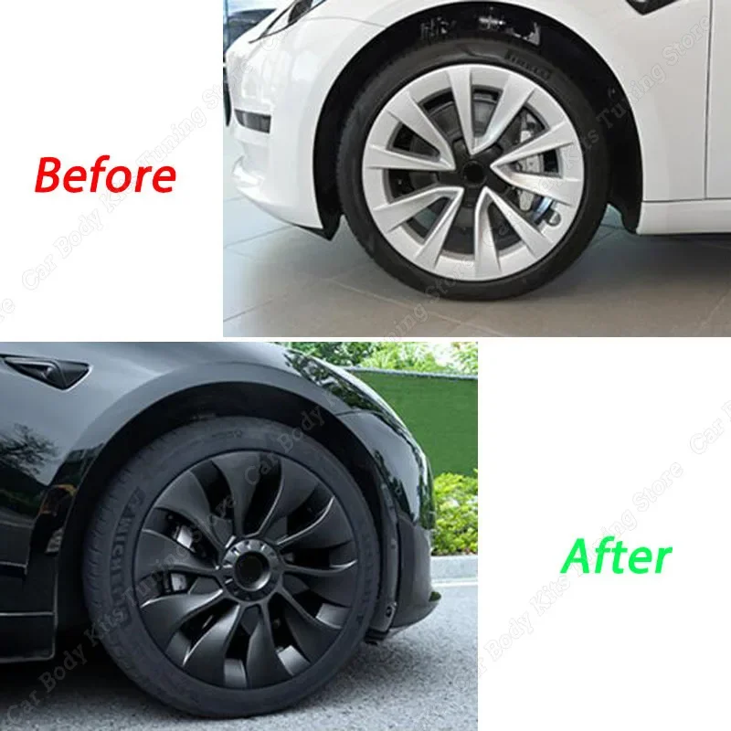 4PCS Hub Cap Performance Replacement Wheel Cap 18Inch Automobile Hubcap Full Cover Accessories 2018-2023 for Tesla Model 3