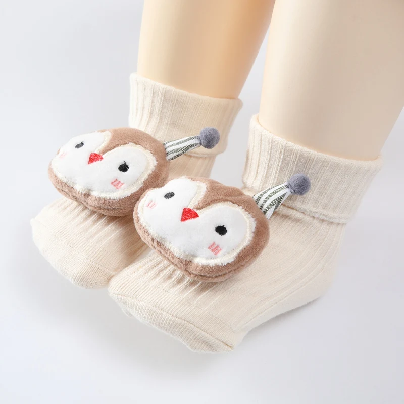 Autumn Winter Baby Girls Boys Socks 0-1 Years Old Floor Socks Thermal Breathable Multi Cotton Cartoon Animal Cute Socks