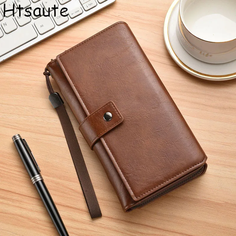 

Vintage Wallets Men's PU Leather Long Purse Man Large Capacity Clutch Card Holders High Quality Durable Convenient Wallet carter