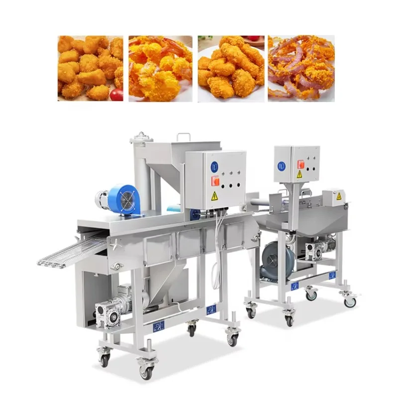 Línea de Producción a Pequeña Escala para Nuggets de Pollo Frito con Máquina de Rebozado de Harina para Hamburguesas Personalizada