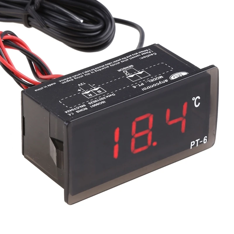 Hot 12V Vehicle Car LED Digital  Temperature Meter Probe -40~110°C