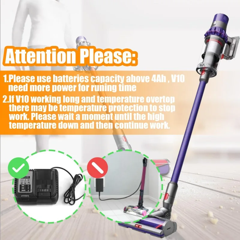 Compatible avec l'adaptateur de batterie Dyson série V10 DW20V10 pour les Batteries Dewalt 20V se convertit en aspirateurs Dyson V10
