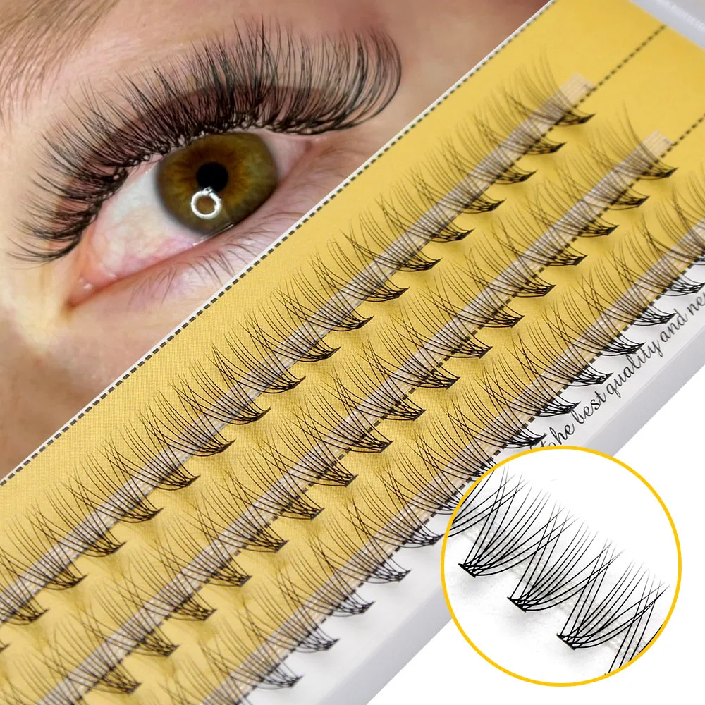 Professional 60pcs Natural Eyelash Extension Makeup Mink Individual Russian Volume Eyelashes Professional Fake Grafting Cilias