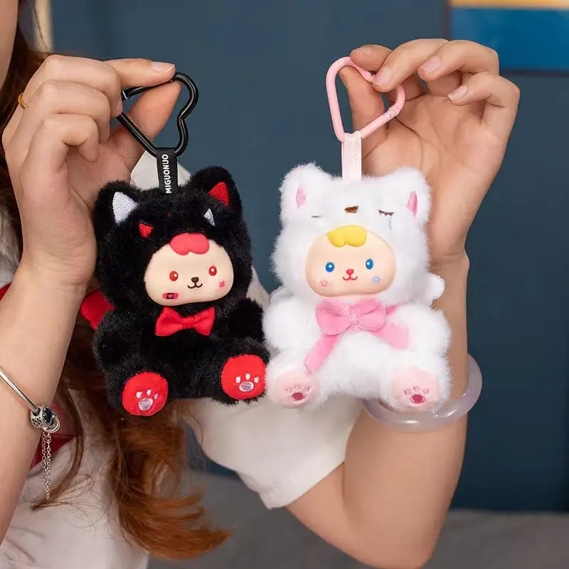 13 cm gesimuleerde engel en demon hanger gevuld knuffelbeeldje, cartoon anime schattig kussen, verjaardagscadeau voor kinderen, leuke pop
