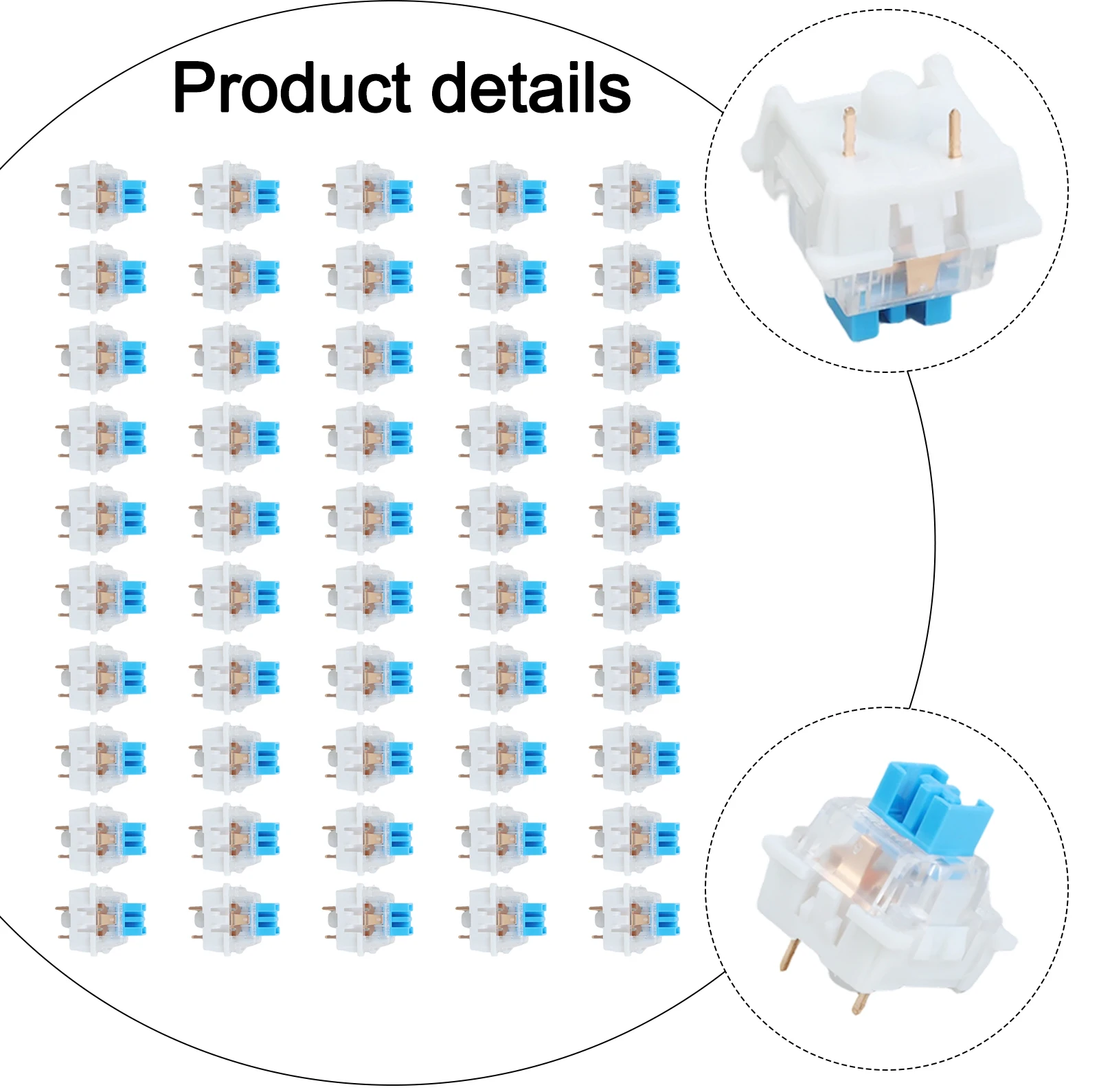 50pcs Keyboard Switch Keyboard Clicker Key Replacement 3-Pin Tactile Switch For MX-style Mechanical Keyboards