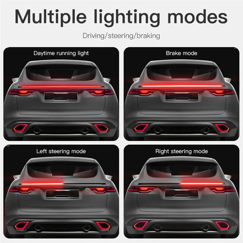 ABPA-Universal Multi-Function Tail Light Bar in Carbon Fiber with Streamer, Brake, and Turn Signals