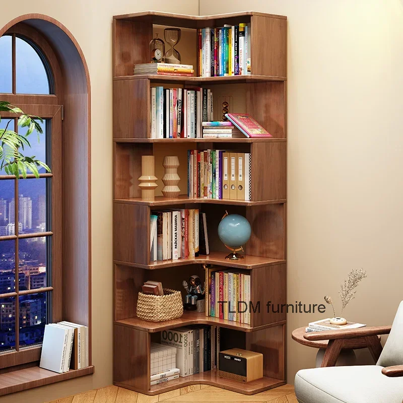 

Corner Kids Bookshelf Floor Shelf Solid Wood Small Bookcase Combination Library Reading Shelf Living Room Estante Furniture WKBC