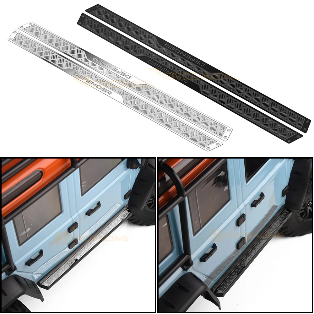 Grc1/8 Stainless Steel Side Pedal Decoration Chequered Plates Metal Protection Sheets For H8h Defender Upgrade Option #g190js/jd