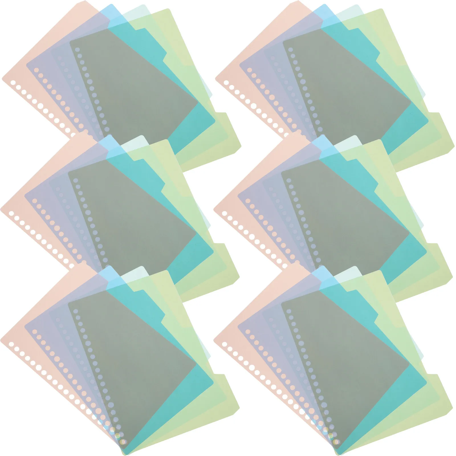 

32Pcs Binder Dividers Index Tabs PP Material Notebook Dividers for Office School Journals Reports Colored Plastic Tabs Loose