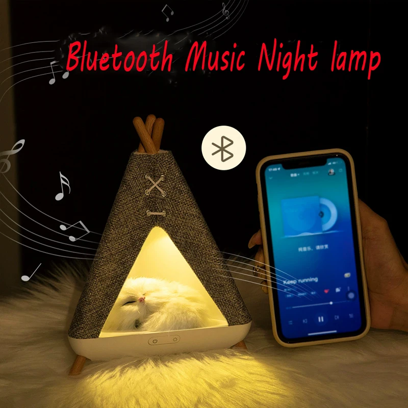 Cmoonfall Bluetooth Music Rechargeable Usb Led Night Light Kids Bedroom Bedside Decroation Touch Lamp  Girlfriend Birthday Gifts