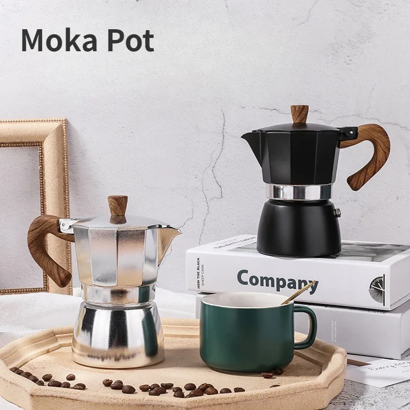 

Moka Pot Italian Moka Espresso Percolator Coffee Pot Outdoor Quick Stove Coffee Machine Aluminum Coffee Accessories