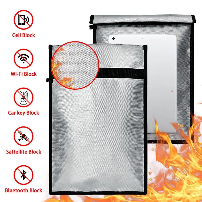 Bolsa resistente al fuego, bolsa ignífuga, soporte para documentos, carpeta ignífuga, almacenamiento de documentos, bolsa segura con cremallera