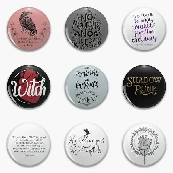 Six Of Crows No Mourners Funerals Soft Button Pin Customizable Women Brooch Decor Cute Badge Lapel Pin Gift Fashion Metal
