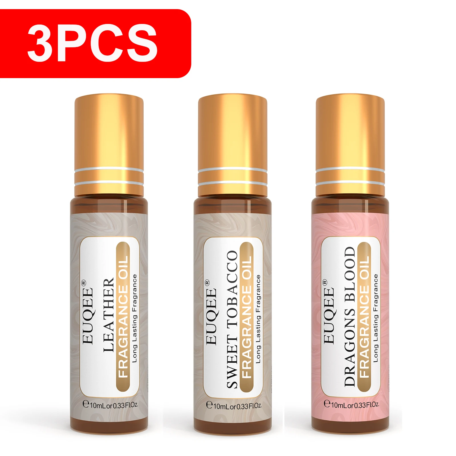 EUQEE 3pcs/1pcs Men's Fragrance Oil Leather Sweet Tobacco Dragons Blood Vanilla Musk Oud Wood Coffee Aromatherapy Perfume Oils