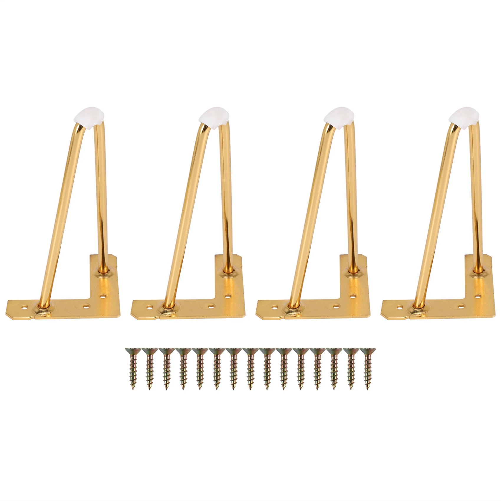 

4Pcs 8 Inch Gold Hairpin Legs Protectors for Furniture Legs Sofa Cabinet Furniture Leg Feet Coffee Tea Bar Stool Chair