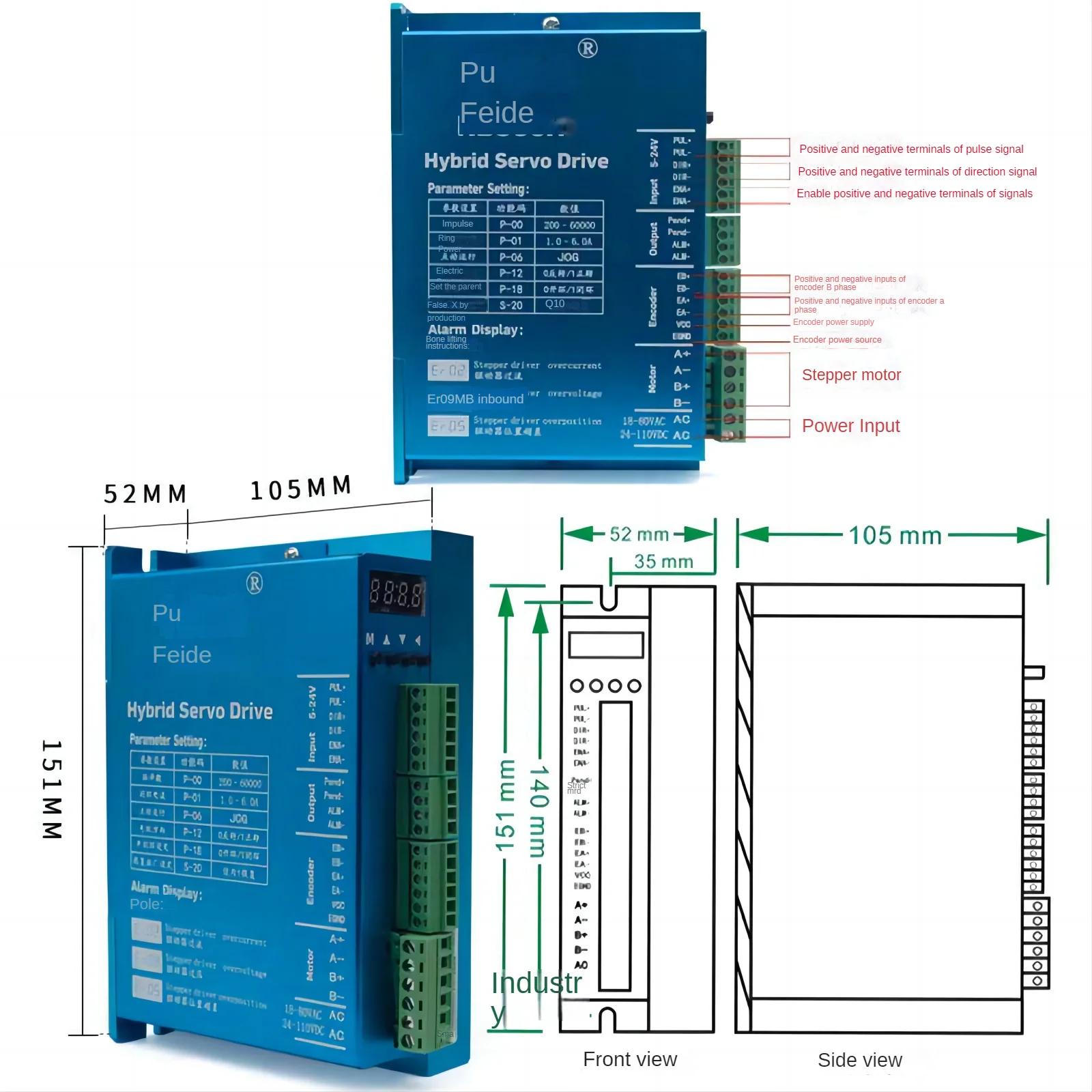 Powerful Motor Driver for Nema34 Close Loop Motor 1pcs HSS86/ HBS86H / HBS860H  AC 20-80V DC 30-110V 8A