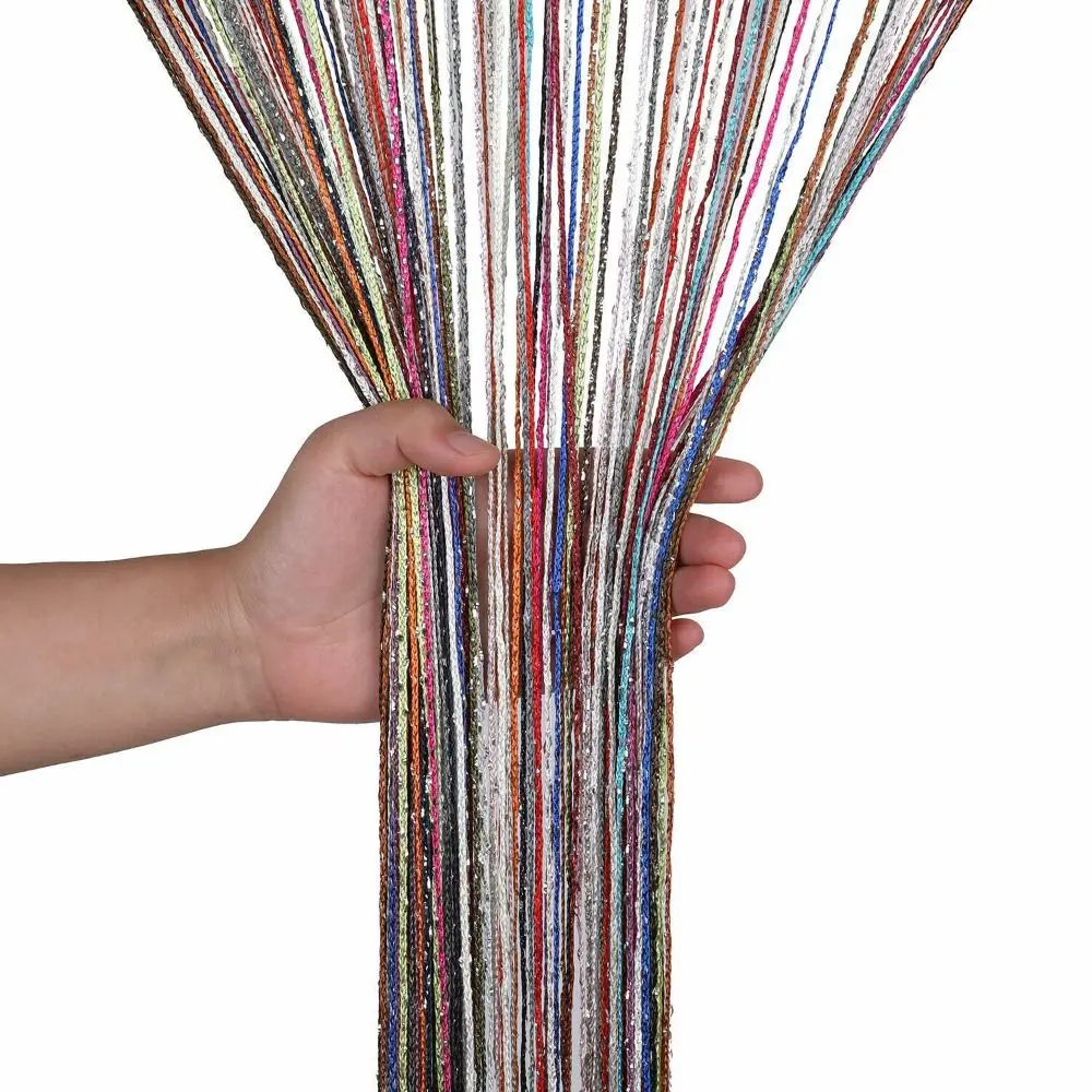 Glitzer-Schnur-Vorhang zum Aufhängen, Perlenvorhänge, Bildschirmplatte, Tür, Fliegengitter, Fenstervorhänge, Raumteiler, Netz, Hochzeit, Party, Dekoration