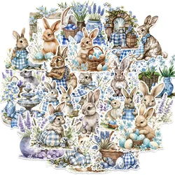 50/52Pcs Easter Rabbit Stickers Vintage Wreath Bunny Sticker For Happy Easter Home Party Decoration DIY Gifts Wrapping Supply