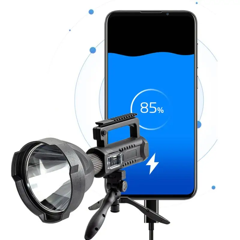Reflector de linterna LED portátil, lámpara P70, soporte montable de cuentas, recargable por USB, para expedición, aventura, Camping
