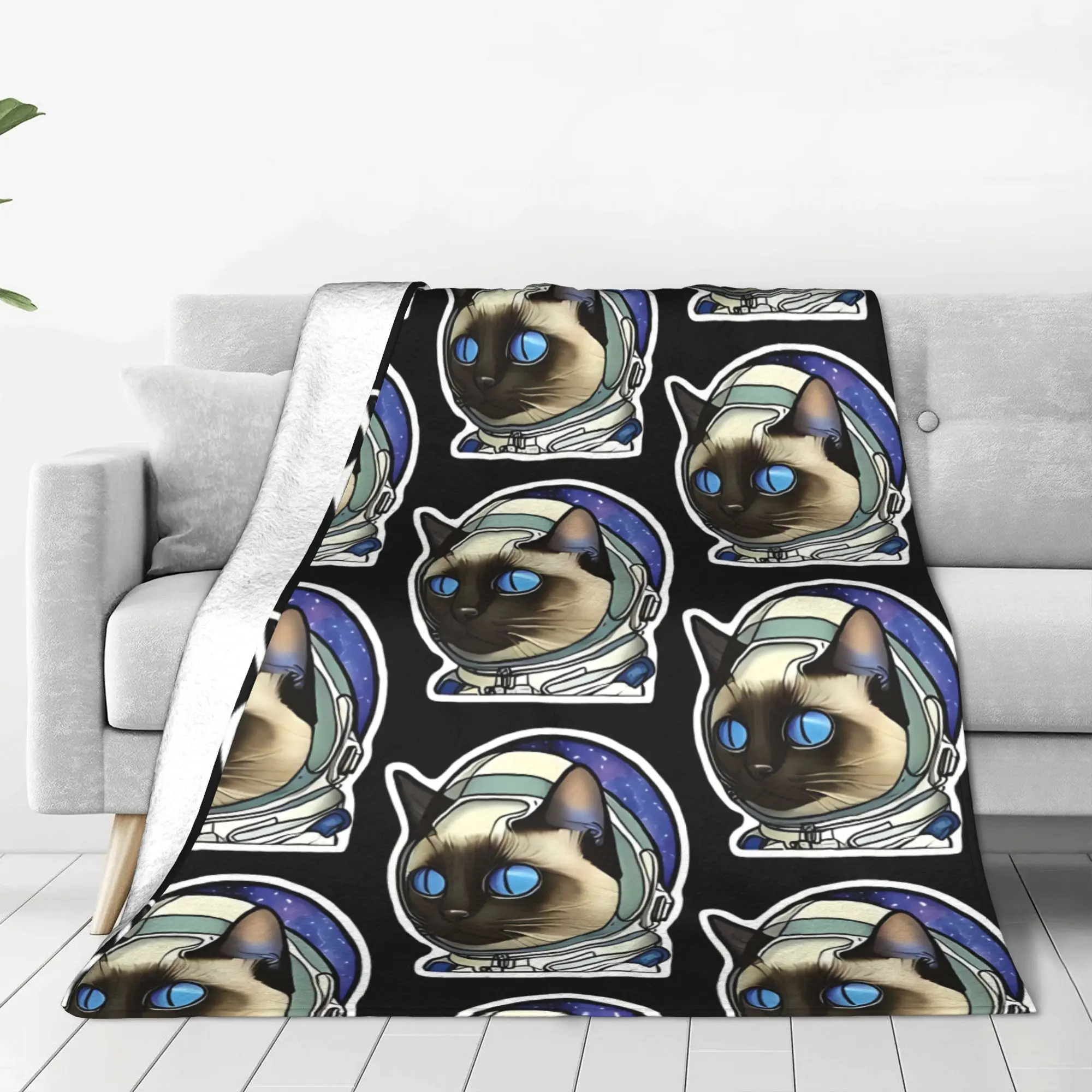 1PC Home Cute Room Decor HEINLEIN BKG Official! Blanket Throw Blanket Space Cats Novelty Warm Blanket All Season