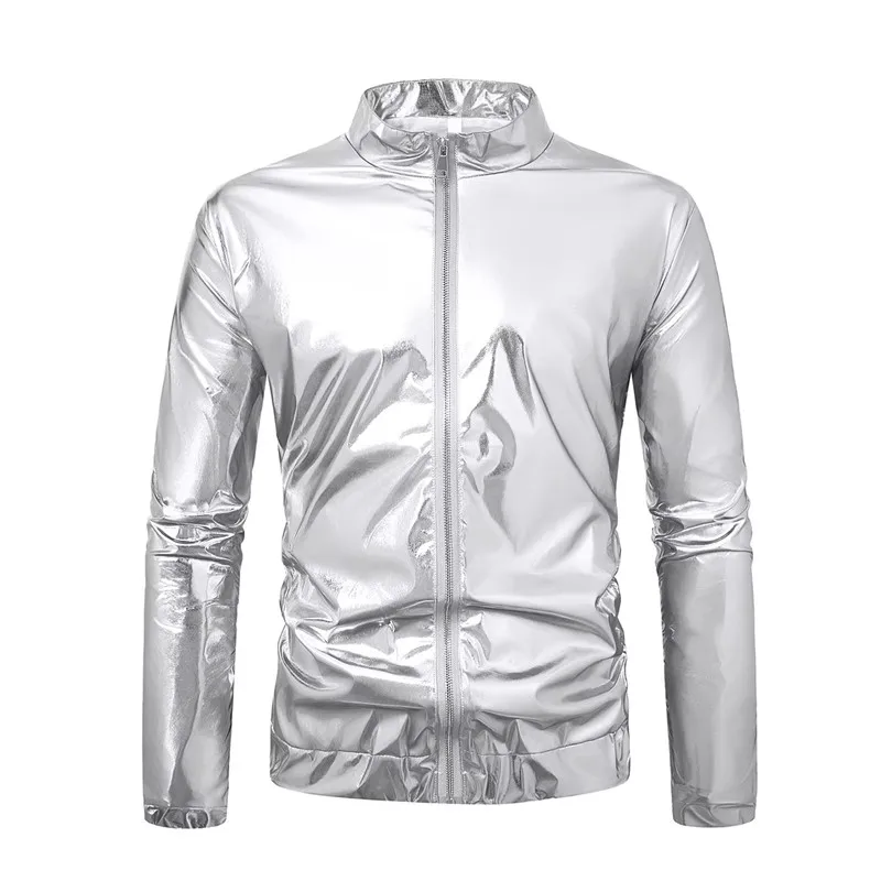 New Men's Stage Performance Luxury Jacket in Gold / Silver / Red / Purple , Fashion Mens Bar KTV  Loose Thin Coats - view 6