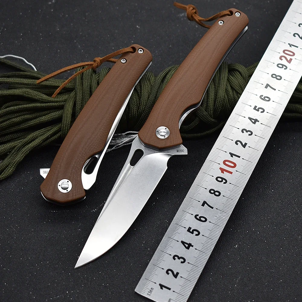 

M390 Steel Folding Knife Camping Hunting Outdoor Survival EDC knives G10 Handle Ball Bearing Jungle Lifesaving Tool Cutter