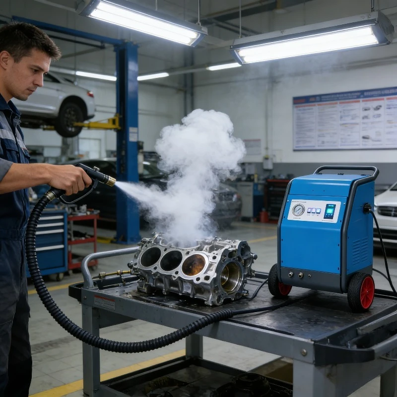 Eco-Friendly Dry Ice Blasting Machine for Car Engine Non-Abrasive Cleaner Remove Adhesives Stickers without Surface Damage