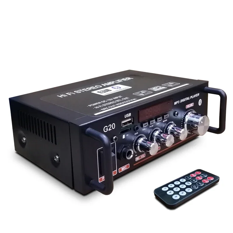 G20 digital desktop áudio bluetooth amplificador de potência loja sala de aula em casa alta fidelidade karaoke sistema som subwoofer alto-falante
