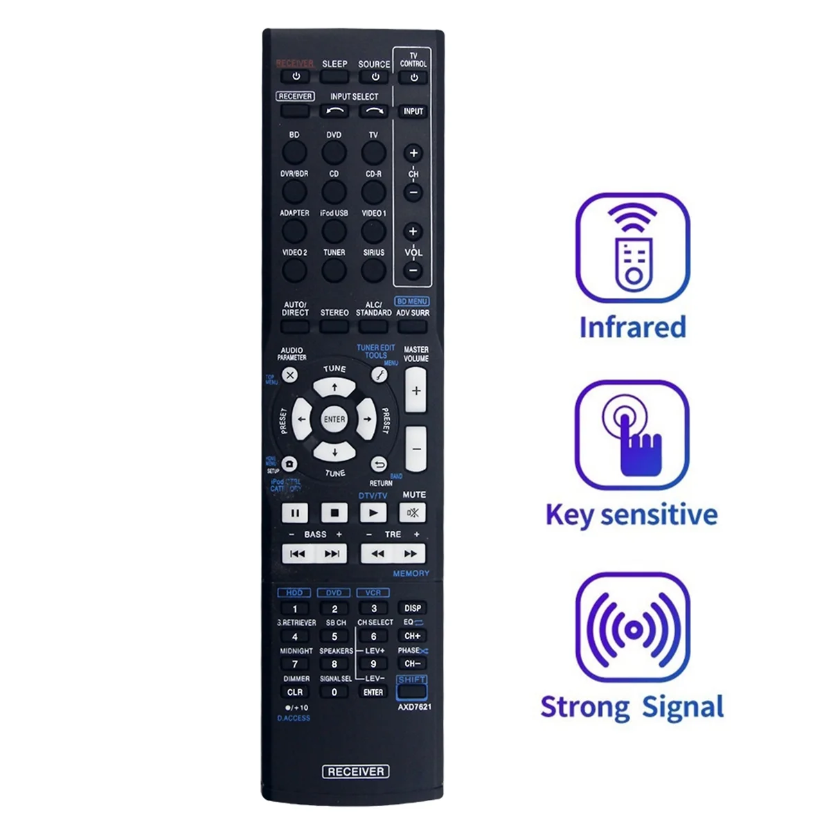 A57G-Replace Axd7621 Remote Control for Pioneer Av Receiver Axd7569 Axd7661 Axd7662 Axd7621 Axd7622 Axd7624