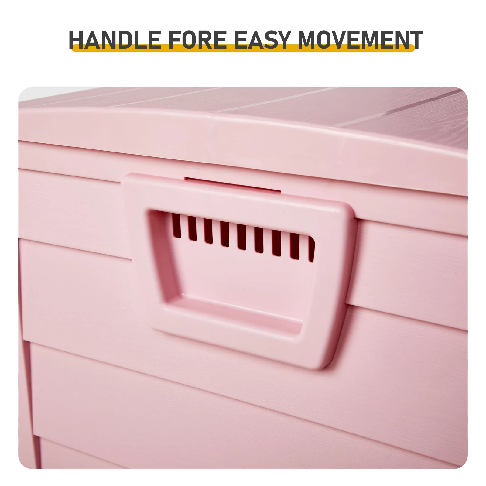 Outdoor Garden Plastic Storage Box with Two Wheels, Lockable for Added Security (padlock Not Included), Moulded Handles