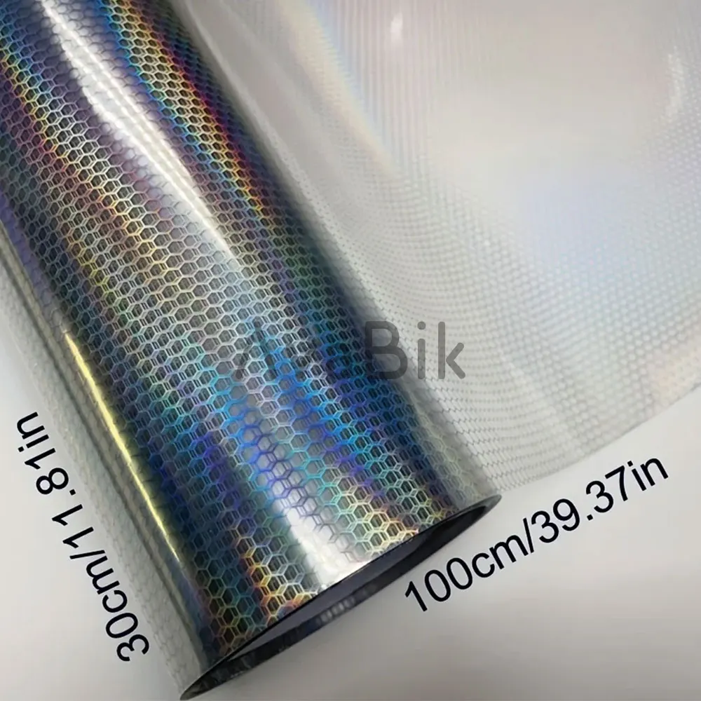 30cm x8m Car Silve Honeycomb Texture Film Tint Vinyl Wrap PVC Hexagon Car Headlight Taillight Sticker Light Film Car Accessories