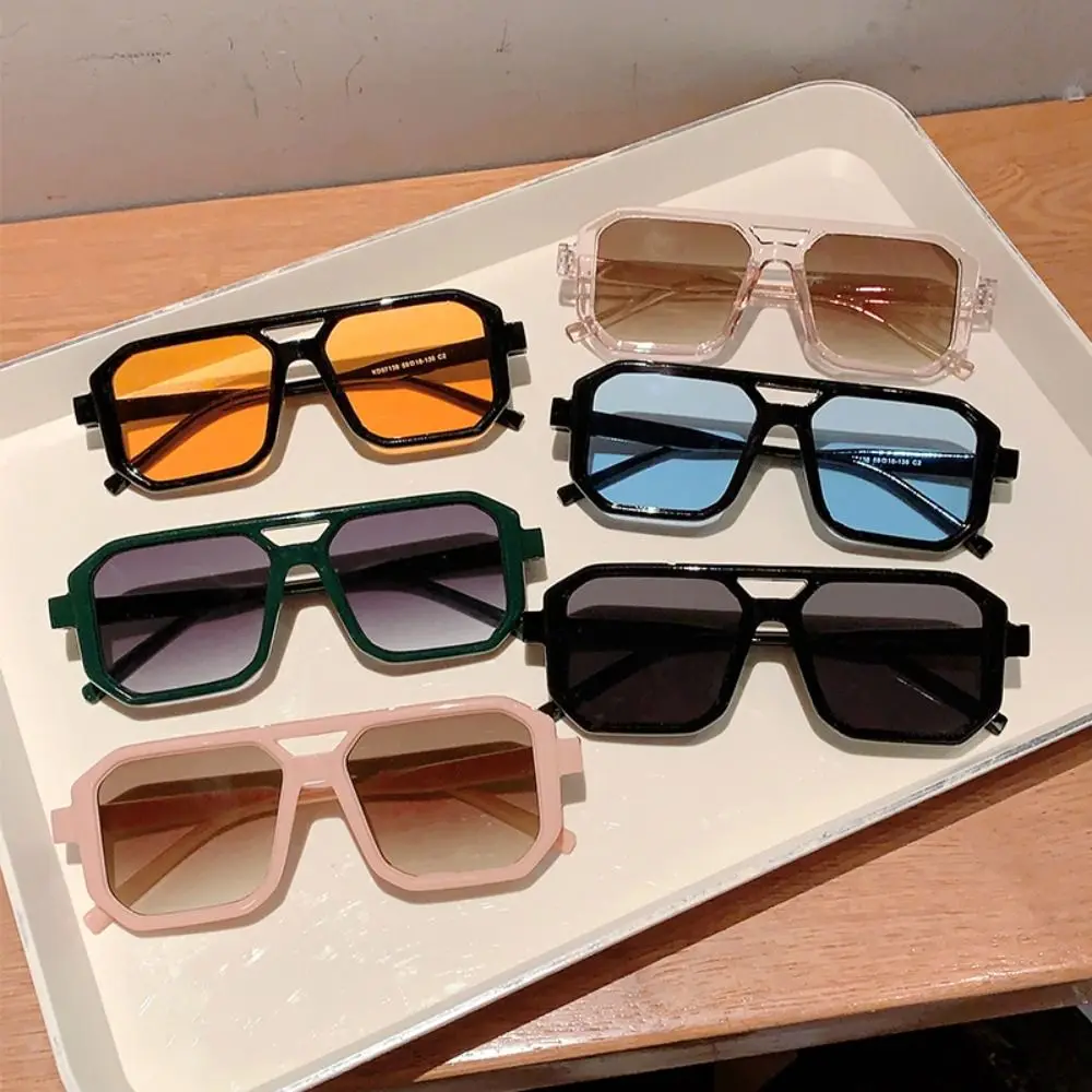 

Punk Square Frame Sunglasses Eye Protection Block Glare Driving Glasses Street Photos Decoration Black Shades Glasses