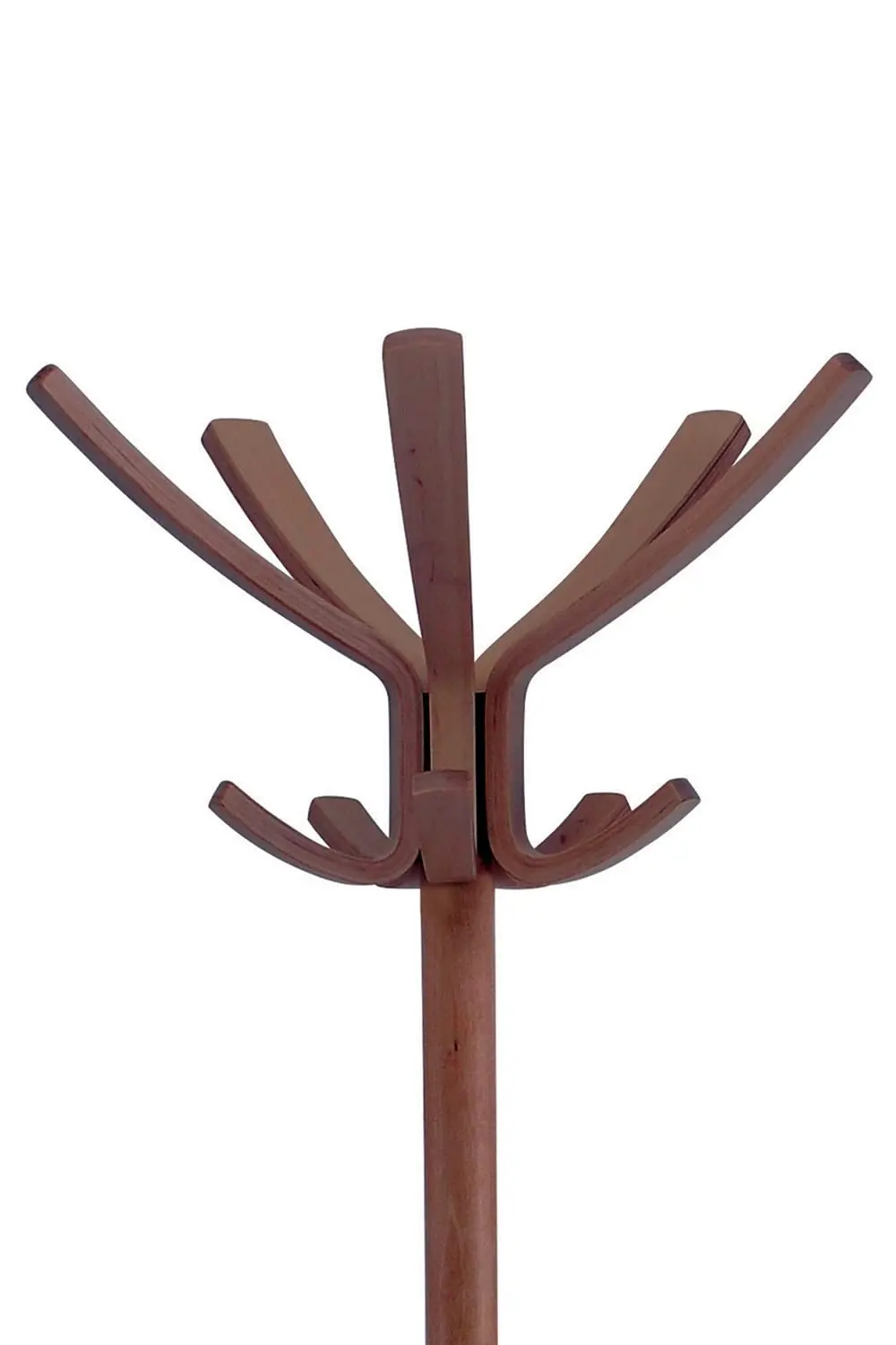 Wooden Coat Rack Stand 5 Double Pegs Clothes Umbrella & Accessory Holder Weighted Base Easy Assembly Espresso, Customized
